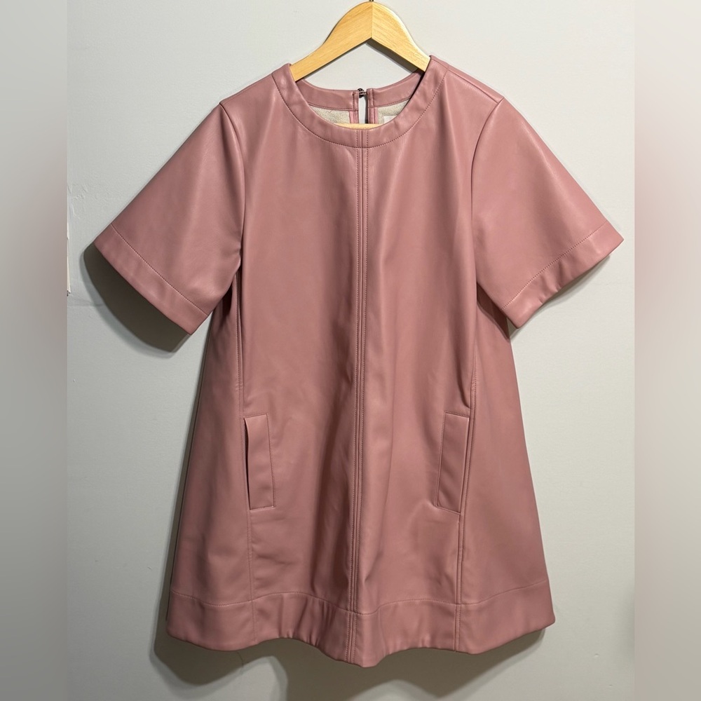 The Emmy Faux Leather Short-Sleeve Mini Dress by Maeve
